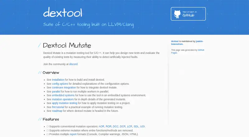 Dextool Mutate screenshot