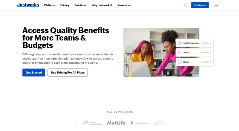 Justworks Benefits screenshot
