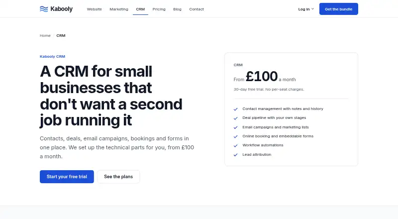 Kabooly CRM screenshot