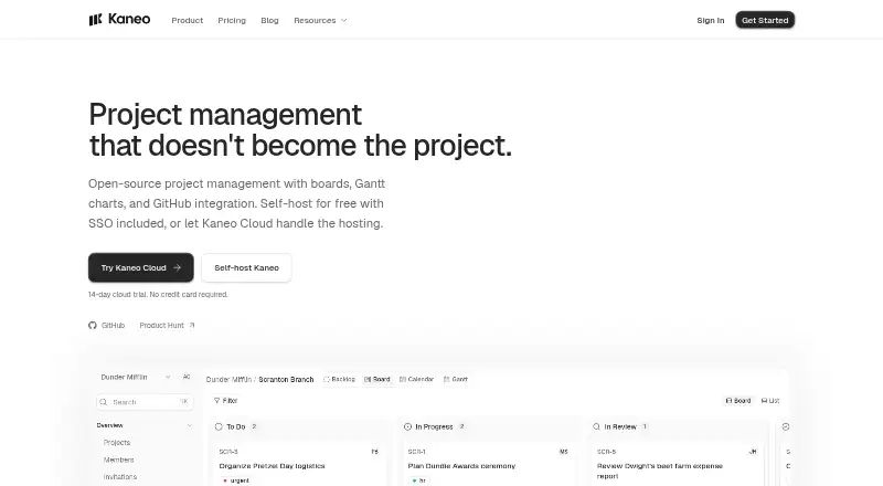 Kaneo screenshot