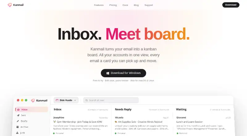 Kanmail screenshot