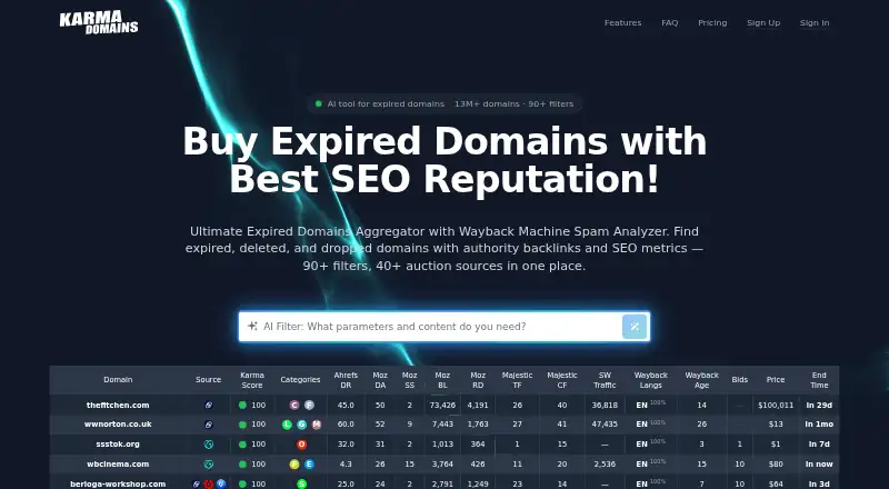 Karma.Domains screenshot