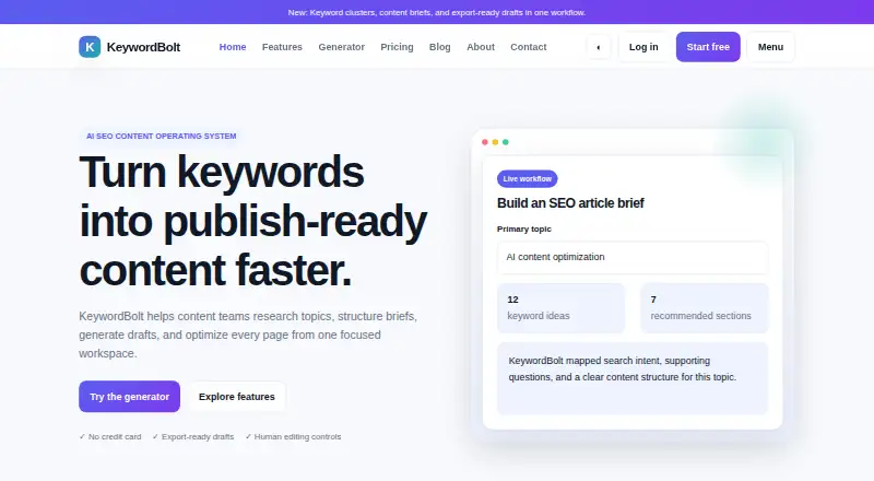 KeywordBolt screenshot