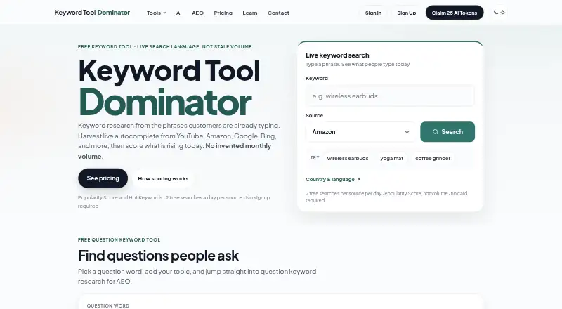 Keyword Tool Dominator screenshot