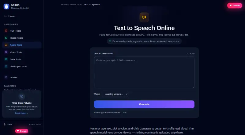 Kit-Bin Text to Speech screenshot