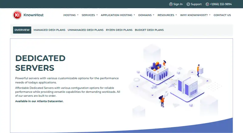 KnownHost Dedicated Servers screenshot