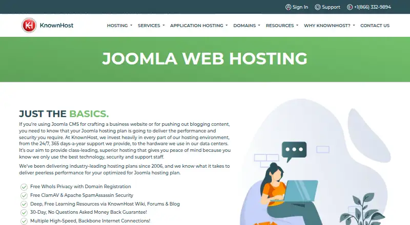 KnownHost Joomla Hosting screenshot