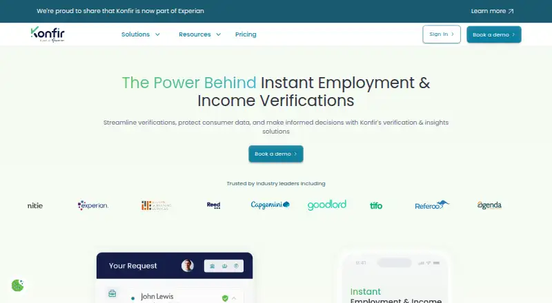 Konfir Employment Verification screenshot