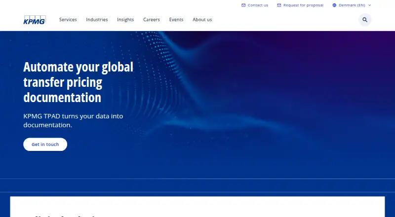 KPMG TPAD screenshot