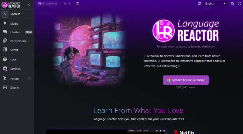 Language Reactor screenshot