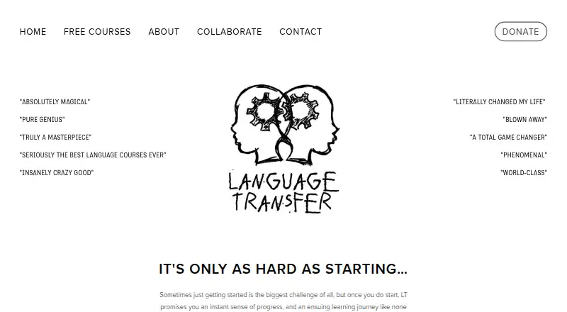 Language Transfer screenshot