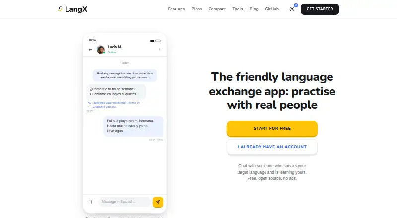 LangX screenshot