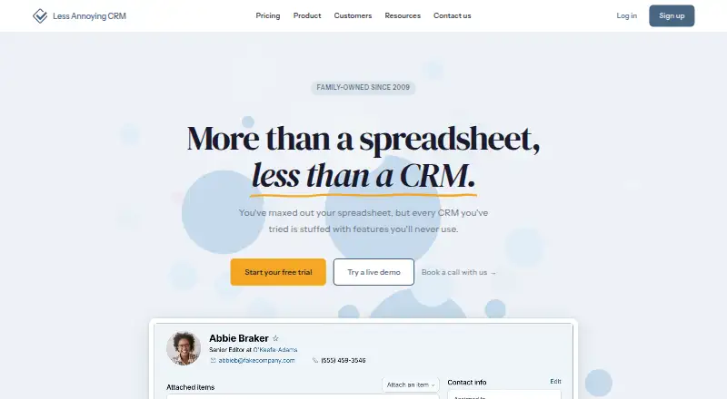Less Annoying CRM screenshot