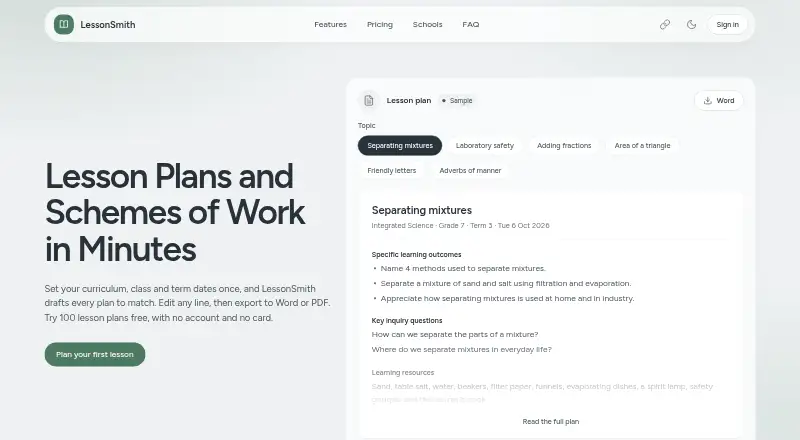 LessonSmith screenshot