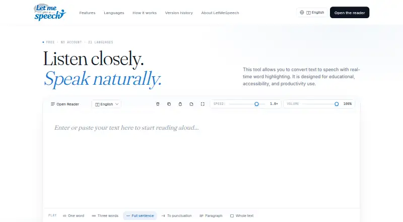 LetMeSpeech screenshot