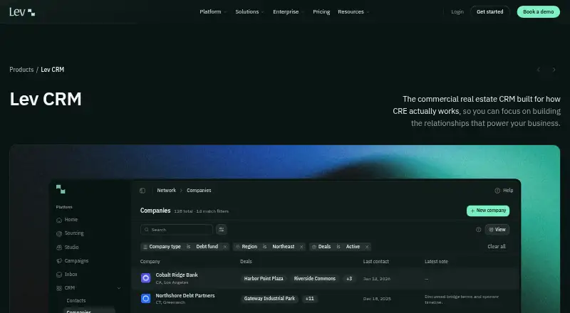 Lev CRM screenshot