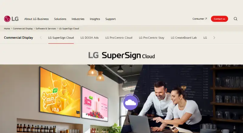 LG SuperSign Cloud screenshot