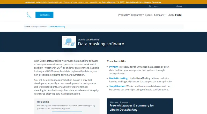 Libelle DataMasking screenshot