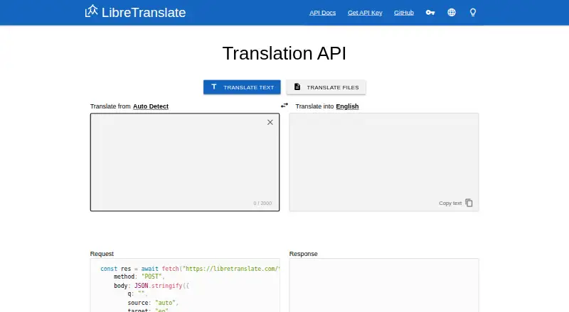 LibreTranslate screenshot