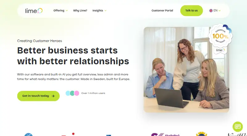 Lime CRM screenshot