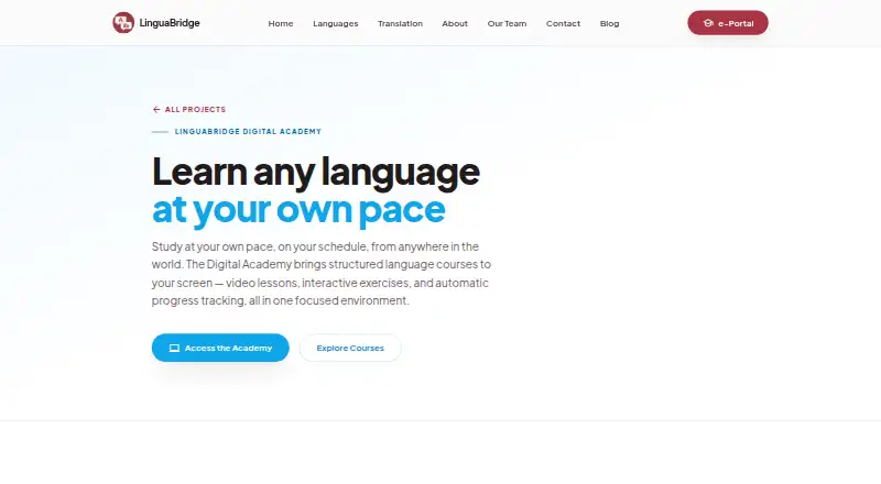 LinguaBridge Digital Academy screenshot