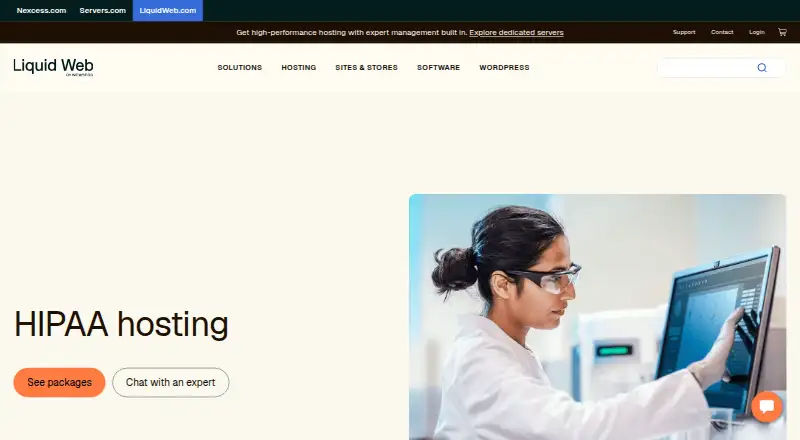 Liquid Web HIPAA Hosting screenshot