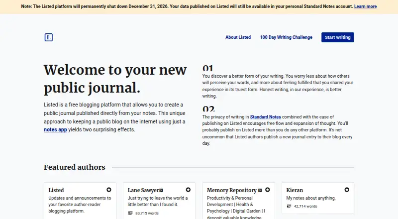 Listed screenshot
