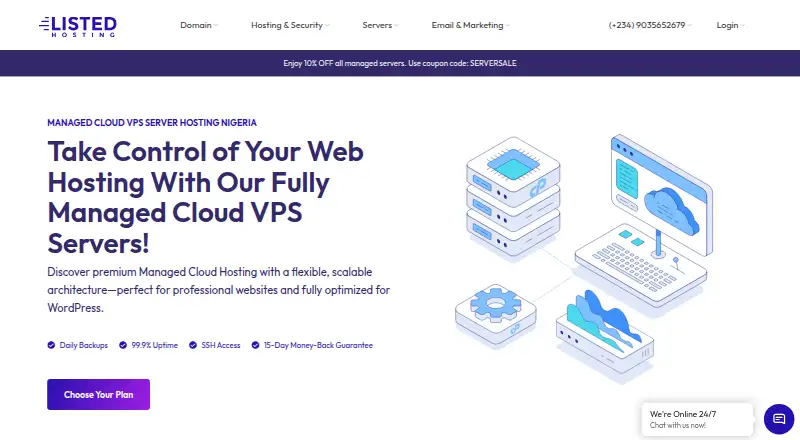 Listed Hosting Managed Cloud VPS screenshot