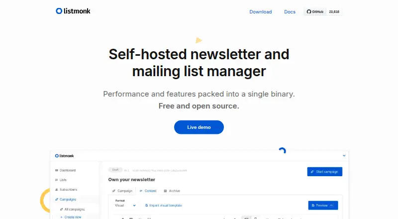listmonk screenshot