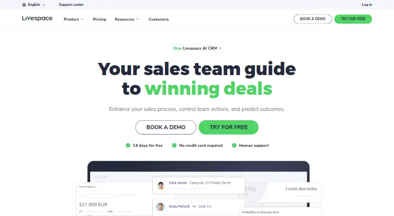 Livespace CRM screenshot