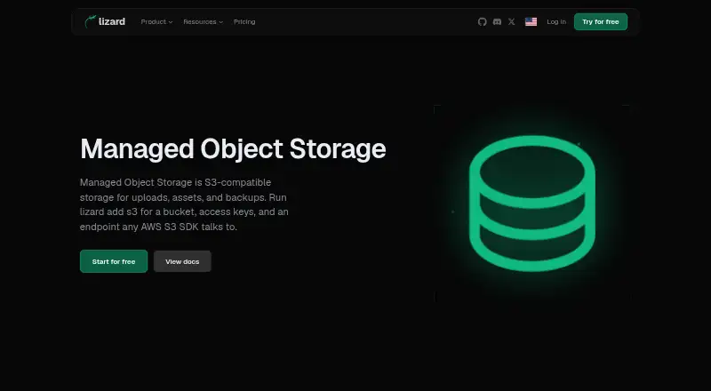 Lizard Object Storage screenshot