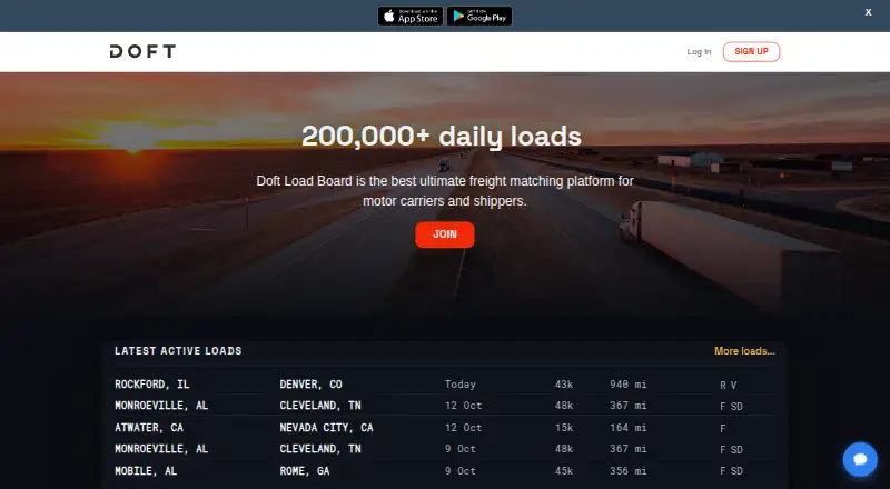 Doft Load Board screenshot