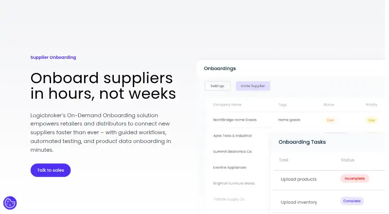 Logicbroker Supplier Onboarding screenshot