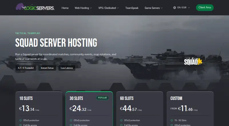 LogicServers Squad Server Hosting screenshot
