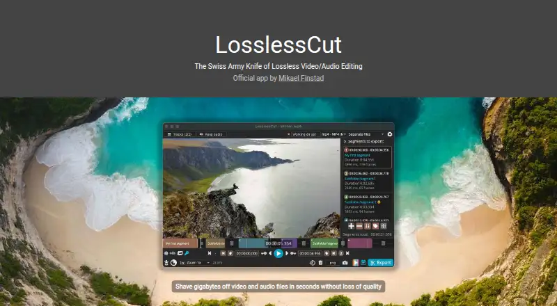 LosslessCut screenshot