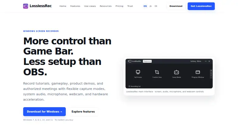 LosslessRec screenshot