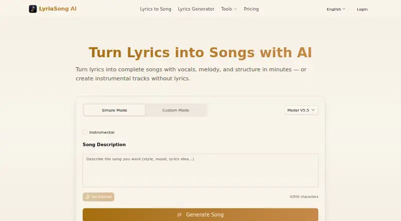 LyriaSong AI screenshot