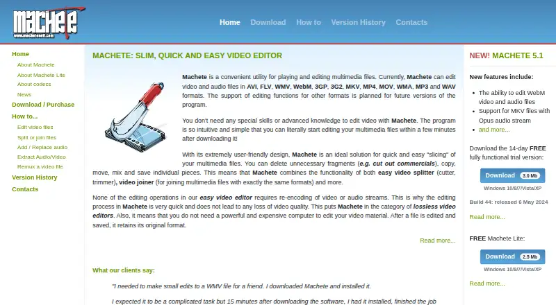 Machete Video Editor screenshot