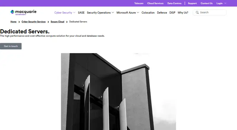 Macquarie Government Dedicated Servers screenshot