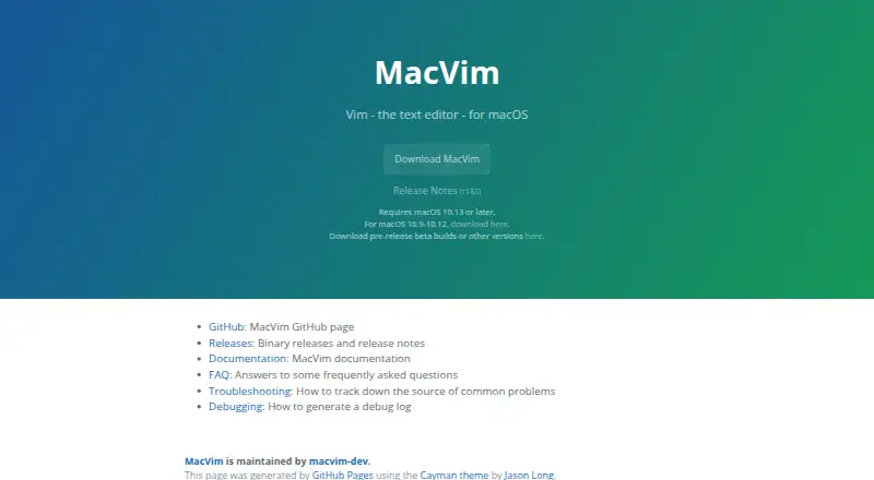 MacVim screenshot
