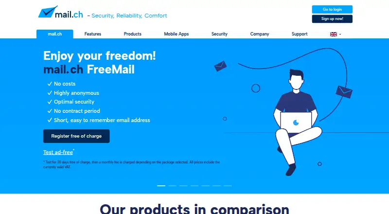 mail.ch screenshot