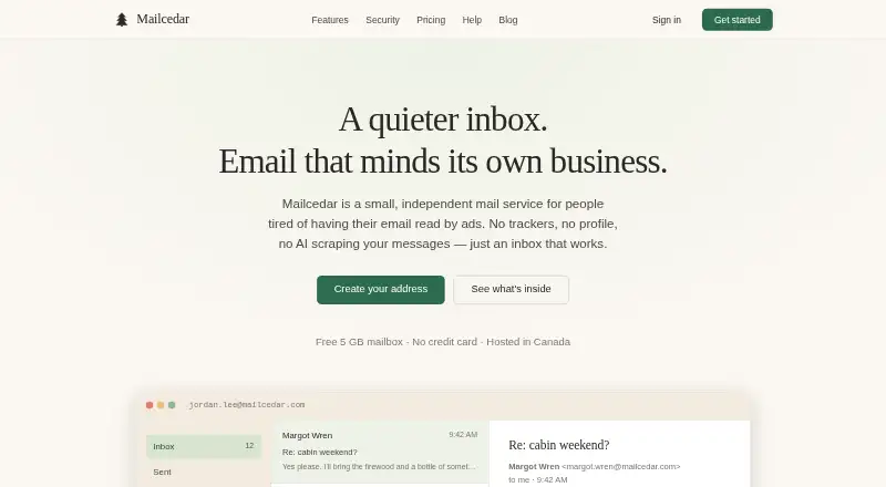 Mailcedar screenshot