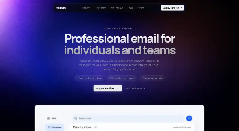 Mailflare screenshot