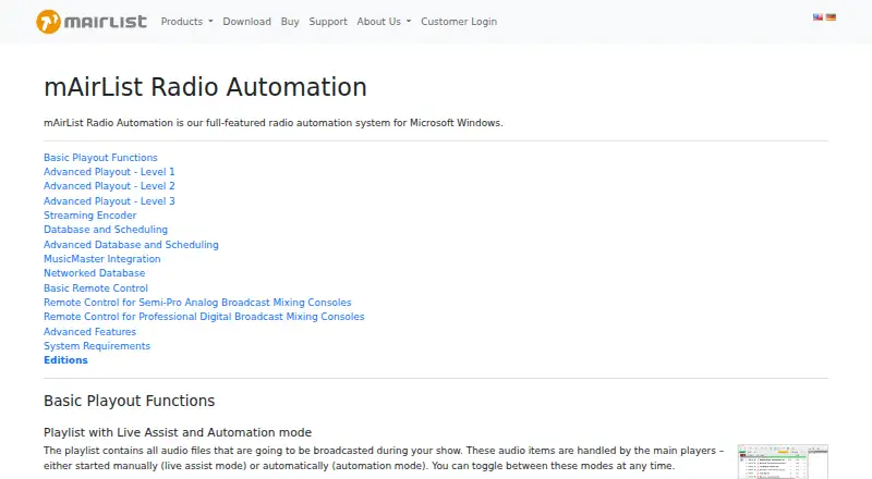 mAirList Radio Automation screenshot