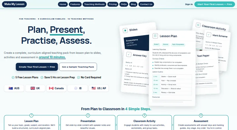 Make My Lesson screenshot