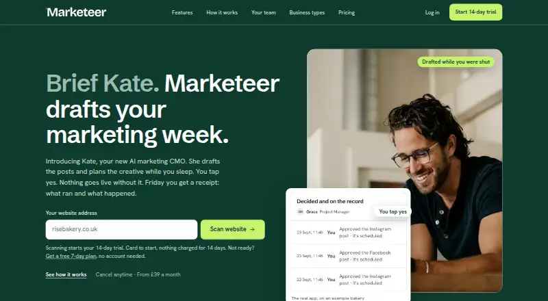 Marketeer screenshot