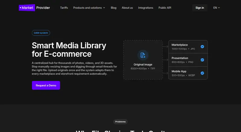 MarketProvider DAM screenshot
