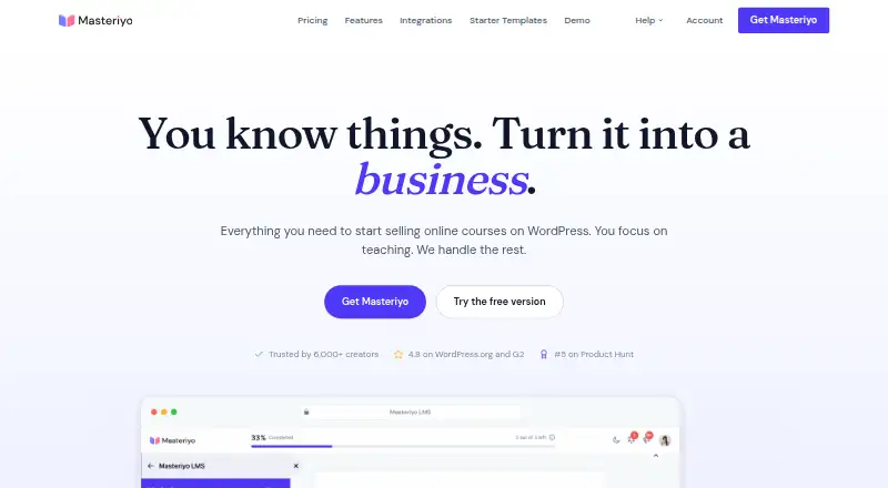 Masteriyo LMS screenshot