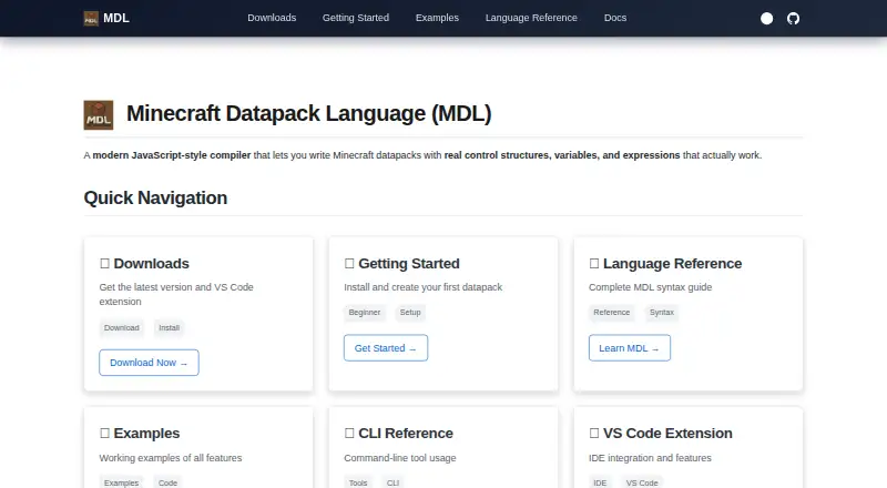 Minecraft Datapack Language screenshot