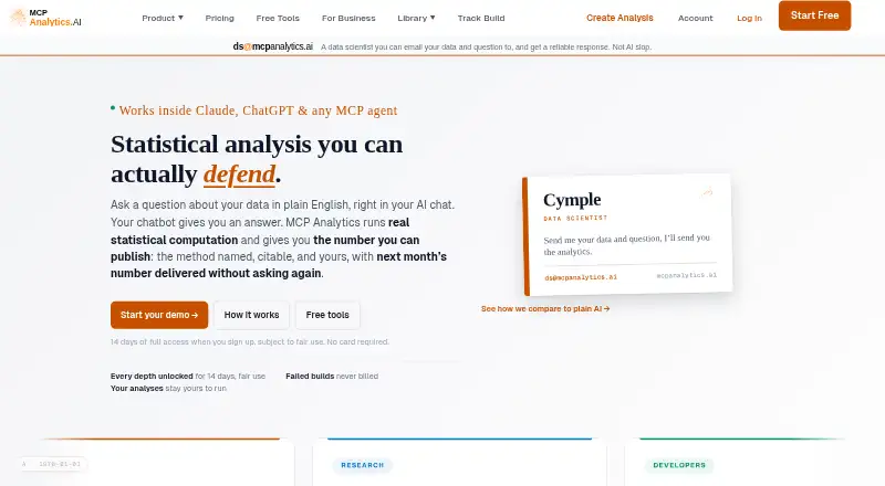 MCP Analytics screenshot